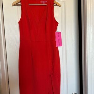Betsy Johnson Red Sleeveless A-Line Dress